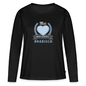 Bavarois Bavarois drôle cadeau d'anniversaire à la maison - T-shirt manches longues Premium bio Femme - noir - Devant - Julia (174cm)