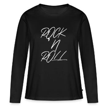 ROCK ET ROLL - T-shirt manches longues Premium bio Femme - noir - Devant - Julia (174cm)
