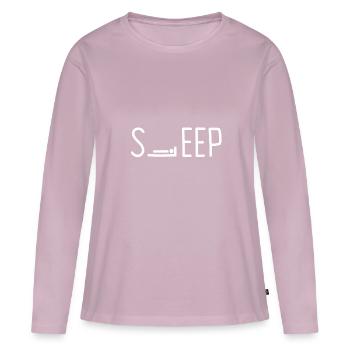Sommeil sommeil - T-shirt manches longues Premium bio Femme - rose poudré - Devant - Julia (174cm)