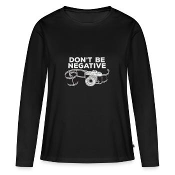 film négatif - T-shirt manches longues Premium bio Femme - noir - Devant - Julia (174cm)