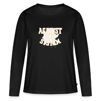 System Revolution Demo - Frauen Premium Bio Langarmshirt - Schwarz - Vorne - Julia (174cm)