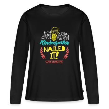 Kindergarten Nailed It Clark Elementary - Women's Premium Organic Long Sleeve Shirt - black - Front - Julia (174cm)
