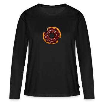 Beignet avec des glaçons de sucre candy glaçage - T-shirt manches longues Premium bio Femme - noir - Devant - Julia (174cm)