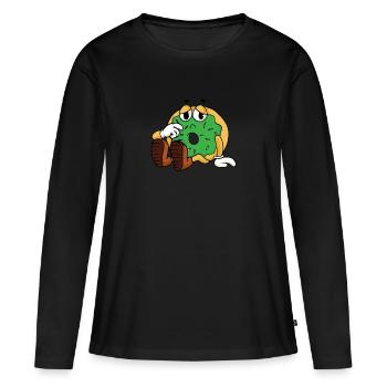 Beignet avec des glaçons de sucre candy glaçage - T-shirt manches longues Premium bio Femme - noir - Devant - Julia (174cm)