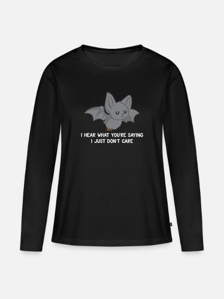 Fledermaus - Fledermaus T-Shirt - Sarkasmus - Frauen Premium Bio Langarmshirt - Schwarz