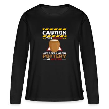 Töpfer - Frauen Premium Bio Langarmshirt - Schwarz - Vorne - Julia (174cm)