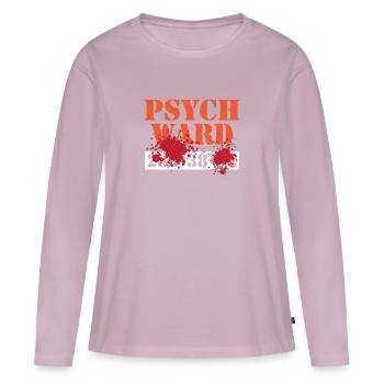 Psych Ward Patient T-Shirt Blood Splatter Effrayant - T-shirt manches longues Premium bio Femme - rose poudré - Devant - Julia (174cm)