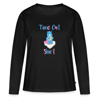Time out Shirt Daddy Little DDLG BRAT Ageplay - Frauen Premium Bio Langarmshirt - Schwarz - Vorne - Julia (174cm)