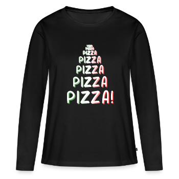 Pizza Pizza Pizza - T-shirt manches longues Premium bio Femme - noir - Devant - Julia (174cm)