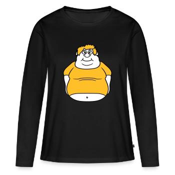 kreis ball mann fett dick clipart comic cartoon lu - Frauen Premium Bio Langarmshirt - Schwarz - Vorne - Julia (174cm)