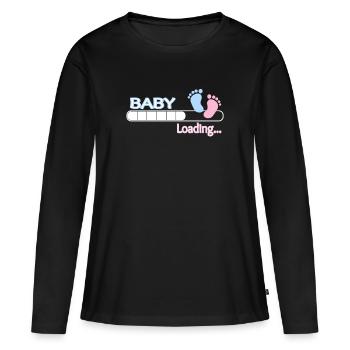 Baby loading ... baby shirt gift gift idea - Women's Premium Organic Long Sleeve Shirt - black - Front - Julia (174cm)