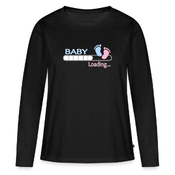 Baby loading ... baby shirt gift gift idea - Women's Premium Organic Long Sleeve Shirt - black - Front - Julia (174cm)