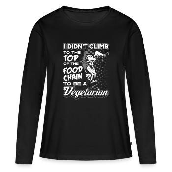 Fleischesser Jagen Jäger Jagd Geschenk - Frauen Premium Bio Langarmshirt - Schwarz - Vorne - Julia (174cm)