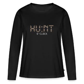 Chasse chasse Chasse chasseur cadeau de chasse - T-shirt manches longues Premium bio Femme - noir - Devant - Julia (174cm)