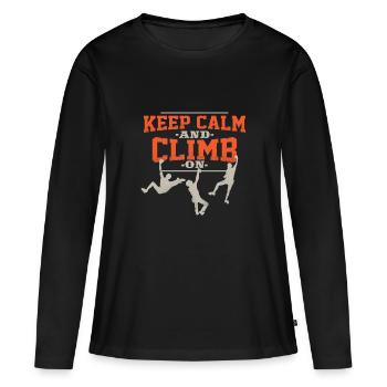 grimpeur - T-shirt manches longues Premium bio Femme - noir - Devant - Julia (174cm)