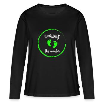 bébé - T-shirt manches longues Premium bio Femme - noir - Devant - Julia (174cm)