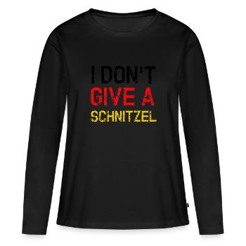 Escalopes - Allemand Allemagne Cadeau Drôle - T-shirt manches longues Premium bio Femme - noir - Devant - Julia (174cm)