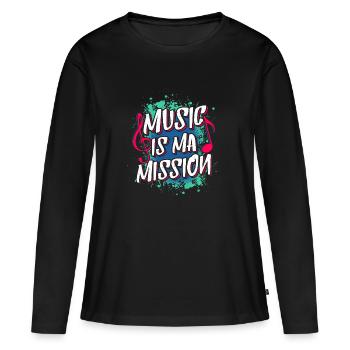 music is ma mission - Women's Premium Organic Long Sleeve Shirt - black - Front - Julia (174cm)