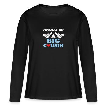 Big Cousin - T-shirt manches longues Premium bio Femme - noir - Devant - Julia (174cm)