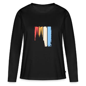 Vinatge Ko ln - T-shirt manches longues Premium bio Femme - noir - Devant - Julia (174cm)