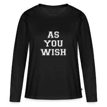 As you wish BDSM Maître esclave esclave Sub - T-shirt manches longues Premium bio Femme - noir - Devant - Julia (174cm)
