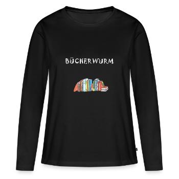 Buch Buch Bücher Bücher lesen Bücherwurm Buch - Frauen Premium Bio Langarmshirt - Schwarz - Vorne - Julia (174cm)