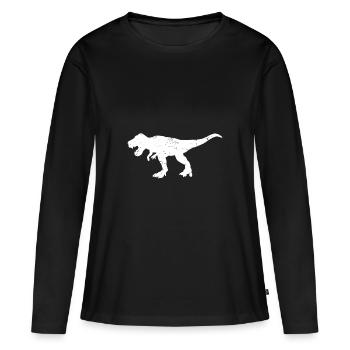 T-Rex - T-shirt manches longues Premium bio Femme - noir - Devant - Julia (174cm)