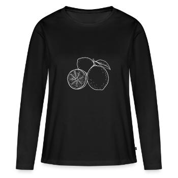Citrons Fruit Fruit Fruit Lemon - T-shirt manches longues Premium bio Femme - noir - Devant - Julia (174cm)