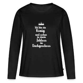 Logement cadeau premier appartement colocation retrait Bude - T-shirt manches longues Premium bio Femme - noir - Devant - Julia (174cm)
