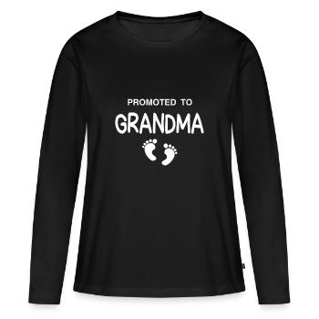 Promoted to Grandma - Women's Premium Organic Long Sleeve Shirt - black - Front - Julia (174cm)