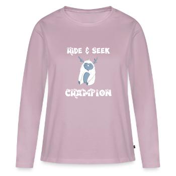 Hide and Seek Yeti - Women's Premium Organic Long Sleeve Shirt - dusky pink - Front - Julia (174cm)