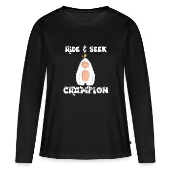 Yeti Hide and Seek - Women's Premium Organic Long Sleeve Shirt - black - Front - Julia (174cm)