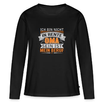 Grandma's pension grandchild gift - Women's Premium Organic Long Sleeve Shirt - black - Front - Julia (174cm)