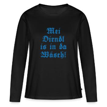 Mon Dirndl est dans le lavage - 2018 - T-shirt manches longues Premium bio Femme - noir - Devant - Julia (174cm)