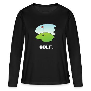 Golfer Golf Golfen - Frauen Premium Bio Langarmshirt - Schwarz - Vorne - Julia (174cm)
