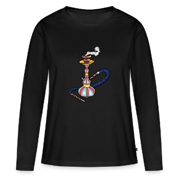 shisha - T-shirt manches longues Premium bio Femme - noir - Devant - Julia (174cm)