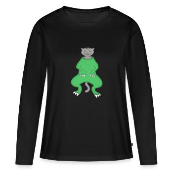 Dinosaure déguisé - T-shirt manches longues Premium bio Femme - noir - Devant - Julia (174cm)