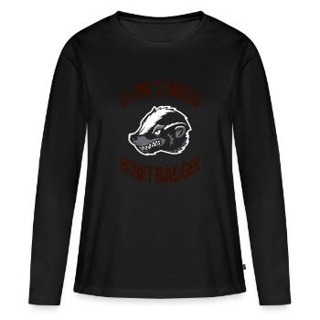 Blaireau - T-shirt manches longues Premium bio Femme - noir - Devant - Julia (174cm)