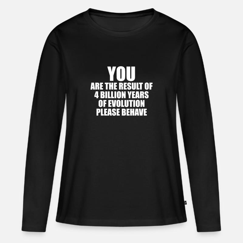 EVOLUTION - Frauen Premium Bio Langarmshirt - Schwarz