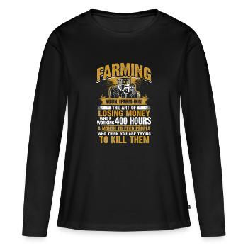 Définition agriculteur fermier agriculteur cadeau - T-shirt manches longues Premium bio Femme - noir - Devant - Julia (174cm)