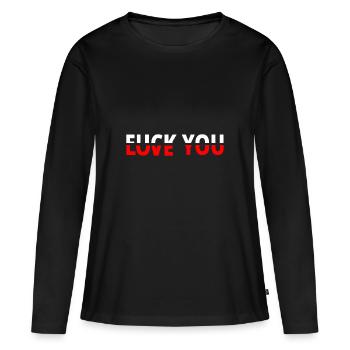 Fuck You Love You - T-shirt manches longues Premium bio Femme - noir - Devant - Julia (174cm)