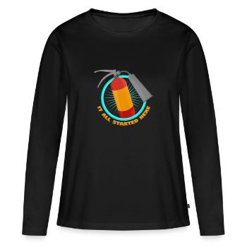 extincteur - T-shirt manches longues Premium bio Femme - noir - Devant - Julia (174cm)