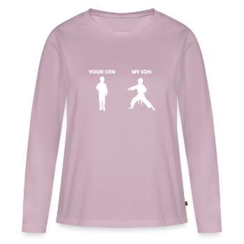 Karate Dad Daddy My son's gift - Women's Premium Organic Long Sleeve Shirt - dusky pink - Front - Julia (174cm)