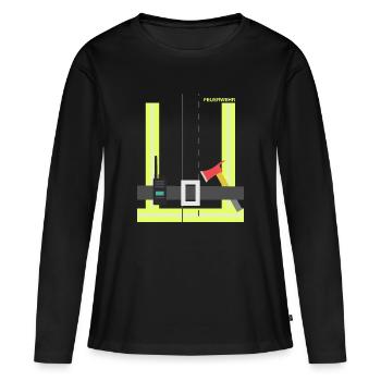 Costume uniforme pompier carnaval - T-shirt manches longues Premium bio Femme - noir - Devant - Julia (174cm)
