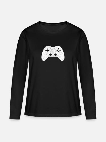 Gaming Gamer Controller - Frauen Premium Bio Langarmshirt - Schwarz