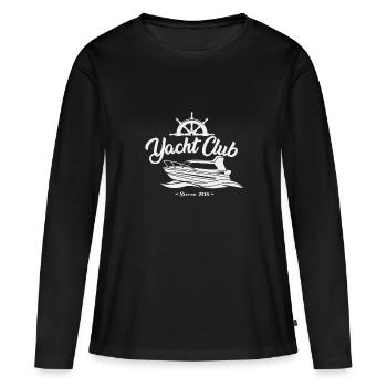 yacht club - Frauen Premium Bio Langarmshirt - Schwarz - Vorne - Julia (174cm)