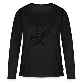 Infirmière avec seringue et trousse de secours - T-shirt manches longues Premium bio Femme - noir - Devant - Julia (174cm)