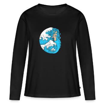 Sirène sirène sirène conte de fées - T-shirt manches longues Premium bio Femme - noir - Devant - Julia (174cm)