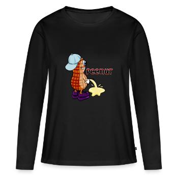 peenut cacahuètes pisser noix - T-shirt manches longues Premium bio Femme - noir - Devant - Julia (174cm)
