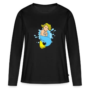 Sirène sirène sirène conte de fées - T-shirt manches longues Premium bio Femme - noir - Devant - Julia (174cm)